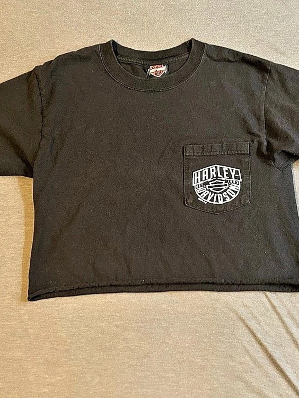 Harley Davidson Cropped Tee House of Harley Milwaukee Eagle Graphic M